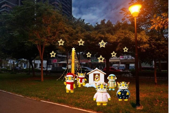 ▲延伸苗栗 IP「貓裏喵」，打造童話風格的雪國小鎮，融合地方特色與節慶趣味，在雪景與光影交織中感受溫暖與歡樂。　圖：苗栗縣政府／提供