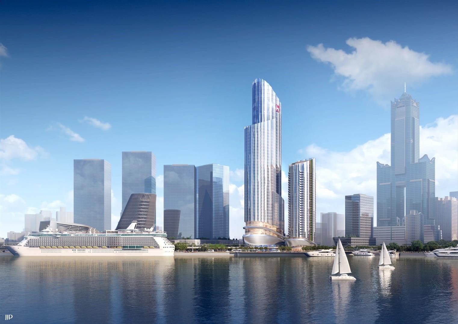 高雄亞洲新灣區再添重大建設!位於高雄港旅運中心旁的「鴻海雙塔(鴻海亞灣旗艦總部)」正式曝光,不僅將成為高雄第四高樓,更結合高雄捷運黃線 Y15 站土地開發案,串聯港旅運中心新商場、辦公空間與餐飲設施。隨著捷運黃線與亞灣區建設持續推進,鴻海雙塔預計於 2033 年完工,可望成為高雄新地標,帶動亞洲新灣區商業與交通發展。