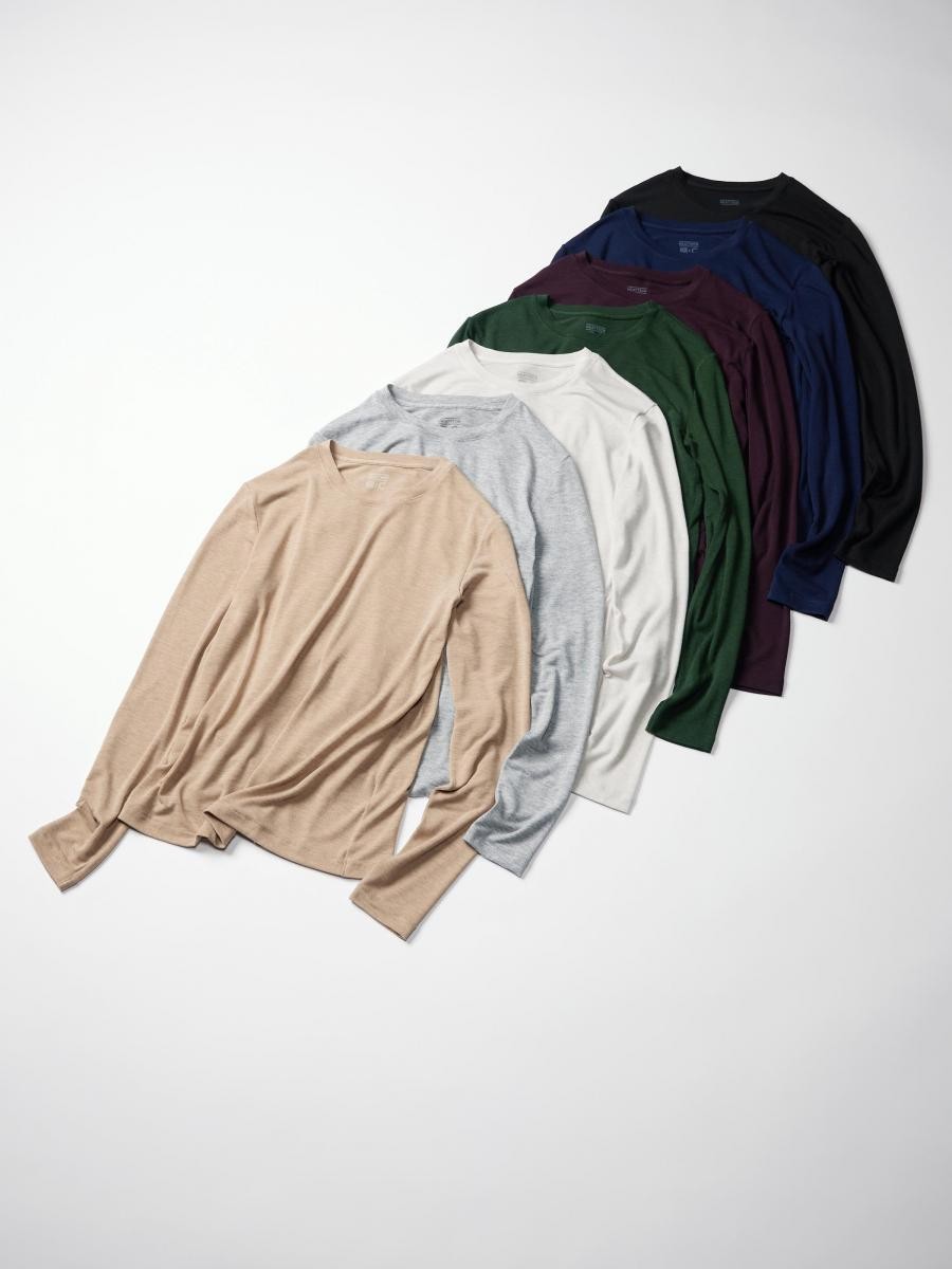 為了因應不同氣候與生活情境,Uniqlo 將 HEATTECH 分為三種暖度等級。經典款為最輕薄版本,適合日常通勤、短時間外出或室內活動;極暖(Extra Warm) 內裡加入微刷毛設計,官方指出其保暖度約為一般款的1.5倍,適合寒流來襲或需頻繁進出室內外的情境;而超極暖(Ultra Warm) 則採用更厚實的編織結構與長刷毛設計,保暖度約為一般款的2.25倍,主要針對長時間戶外活動或寒冷地區使用。Uniqlo 建議,選擇暖度時不只看氣溫,也要考量活動時間與場所,避免在室內過度悶熱,反而影響穿著舒適度。