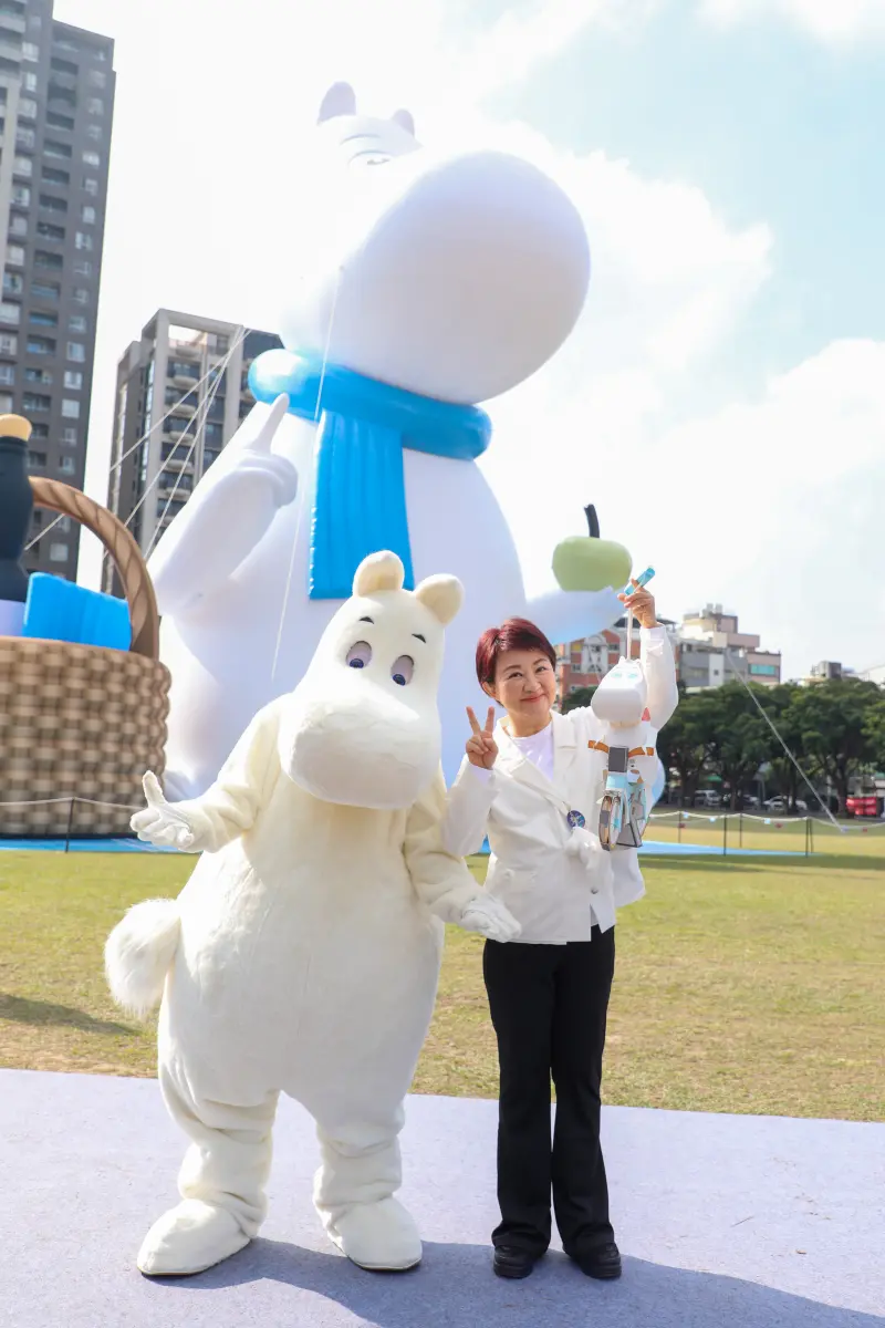 ▲台中市勤美商圈的市民廣場,有全台最高的21公尺巨型姆明。(圖/台中市政府提供,2026.01.05)