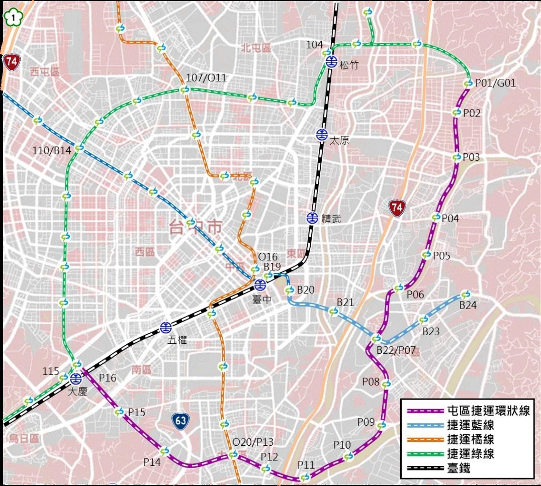 隨著台中捷運路網逐步完善，除了綠線延伸計畫外，「橘線」（台中機場捷運）亦為近年備受關注的重大建設之一，將串聯台中國際機場、市區與屯區，並連接水湳經貿園區、台中綠美圖、一中商圈及台中車站等關鍵節點。此外，台中捷運「藍線」預計於 2034 年啟用，將進一步強化整體路網結構，全面提升城市交通便利性。