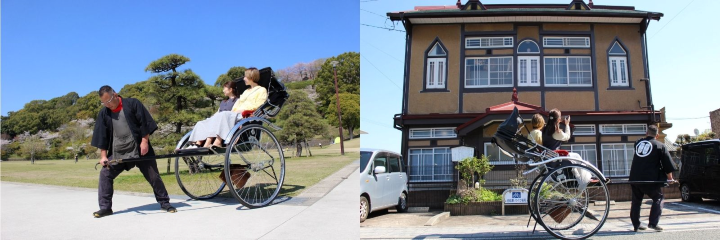 ▲搭乘人力車巡遊菊池古樸街道，感受在地文化魅力。　圖：菊池觀光協會／提供