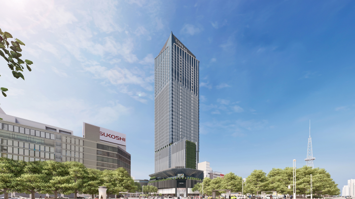 ▲「名古屋康萊德酒店」矗立於市中心，超過40層樓。　圖：Hilton／提供