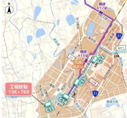 桃園捷運「青線」計畫已正式啟動，目前進入審議階段。值得一提的是，桃捷「綠線」預計於今年通車北段 7 站，採用世界領先的 GoA4 全自動無人駕駛系統，具備全自動化駕駛功能，可自動調整行車速度並監控運行狀況，未來亦有望延伸至大溪，並與 2033 年啟用的台鐵桃園車站串聯，帶動龐大商機。