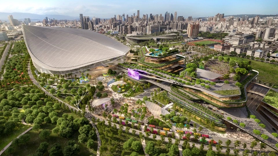 坐落於台中水湳經貿園區的「超巨蛋」(台中市運動產業園區),規劃超過 3 萬席的大型室內多功能運動場館,並採園區型整體開發,結合旅館、商場、公園及休閒機能,打造融合運動、娛樂與觀光的複合型園區,進一步提升中部大型室內賽事與運動產業量能。預計最快於 2031 年完工,並規劃約 10 萬坪營業面積的大型百貨商場,將成為全台最大商場之一。