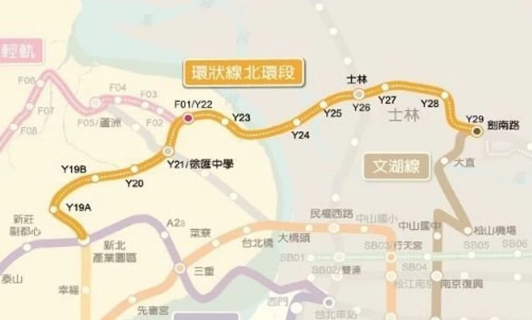 五股泰山線最大的亮點之一,莫過於轉乘便利性。F01 站起點座落於「環狀線北環段」Y22 站(五華街與集賢路口)附近,未來乘客可以在此轉車,通往士林,進入台北市區。另外,五泰線的 F05 站,可以轉乘捷運中和新蘆線的蘆洲站(O54 站),而終點站 F14 塭仔圳站可以轉乘桃園機捷 A5a 站,利於前往機場的乘客搭乘。