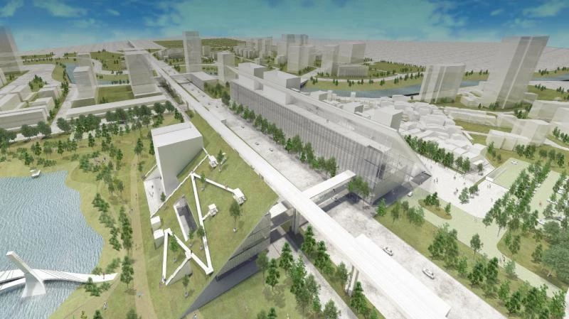 除了室內的空間建構,戶外設計同樣精彩可期。設計團隊在「山丘」外部坡面上,錯落安排藝術活動與展演的戶外平台、雕塑裝置、休憩涼亭與綠蔭空間,以及可遠眺景觀的展望台。特別是山丘斜坡的層層堆疊,不僅營造出開放且具流動性的公共空間,也讓民眾能自然停留、交流與觀賞演出,透過視線延伸與高度變化,形塑如同天然觀眾席般的觀賞體驗。