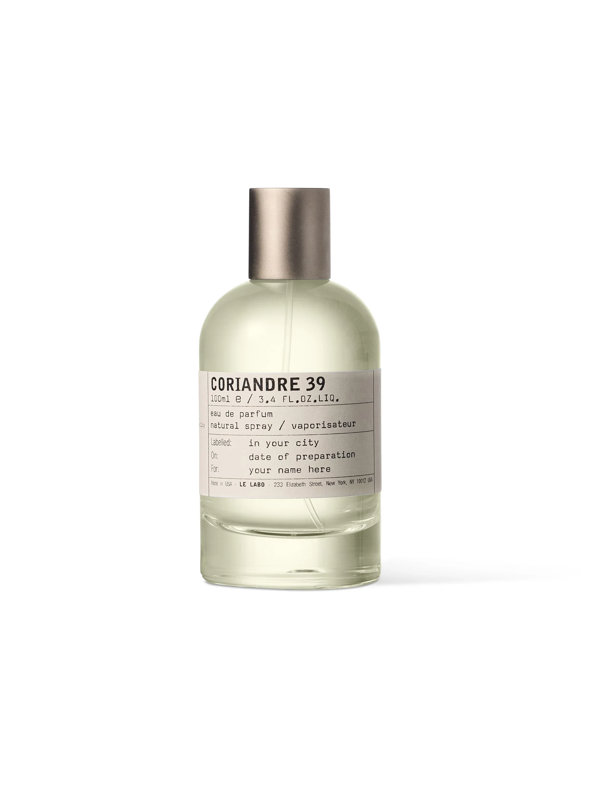 Le Labo 芫荽39（墨西哥城）城市限定淡香精/15ml，NTD5,200；50ml，NTD11,900；100ml，NTD17,100