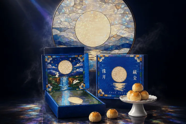 ▲「珠月藏金－紅玉蛋黃酥禮盒」選用台灣代表性茶種紅玉紅茶入餡，呈現茶香與蛋黃香交織的豐富層次 。　圖：昇恆昌／提供