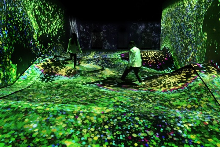 ▲展示作品《粒狀地層的暄騰地形－A Whole Year per Year》。　圖：teamLab／來源