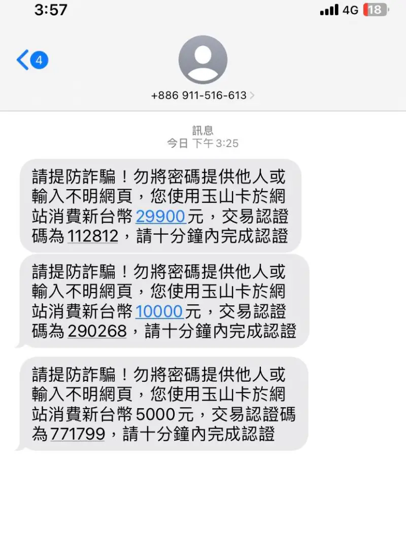 ▲然而雖然丁丁夫婦被詐騙，但是因為丁丁機智使用了只有1000多元的金融卡消費，因此餘額不足，詐騙集團盜刷三次都失敗。（圖/人妻丁丁）