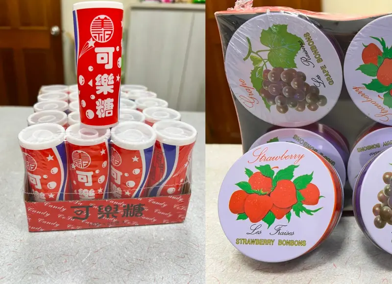 ▲通路已經消失多年的古早味糖果，在台南這家百興隆食品行都找得到。（圖/百興隆食品行臉書）