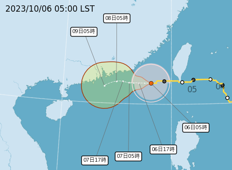 中央氣象署說明颱風資訊。（翻攝自中央氣象署）