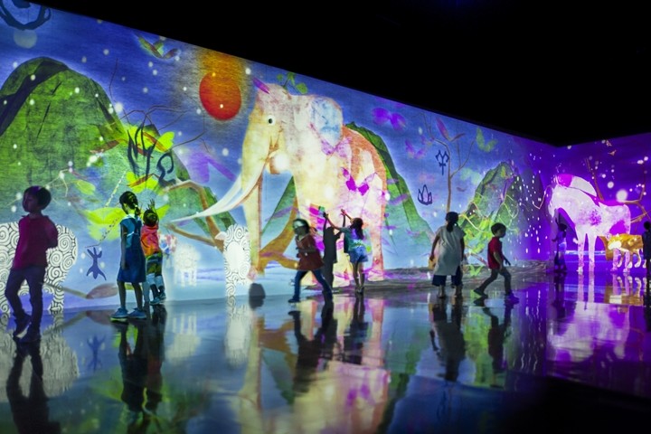 ▲展示作品《遠古神靈故事》。　圖：teamLab／來源