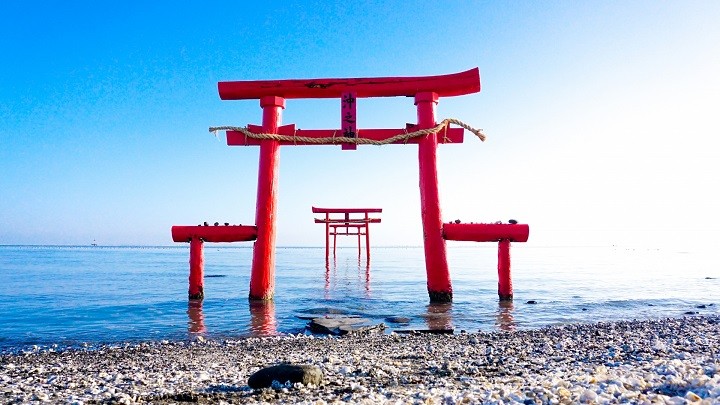 ▲太良町當地最有名的打卡聖地：大魚神社海中鳥居。 圖：佐賀縣太良町/提供