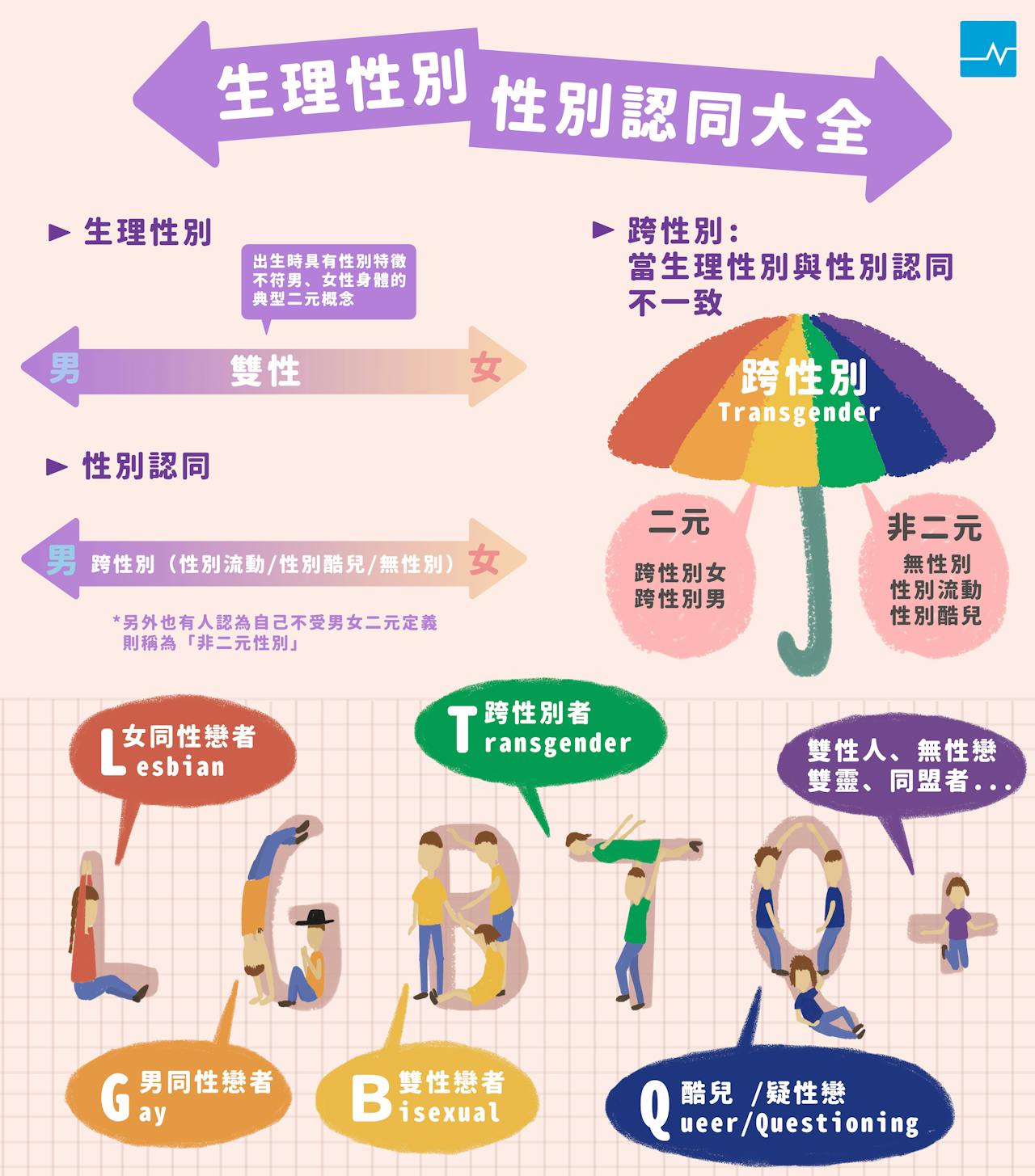 跨性別、生理性別、性別認同、LGBTQ+，一張圖瞭解它們的意思與差異- TNL The News Lens 關鍵評論網