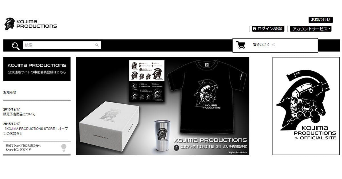 是小島秀夫成立之Kojima Productions開始在官網上販賣其官方週邊商品這篇文章的首圖