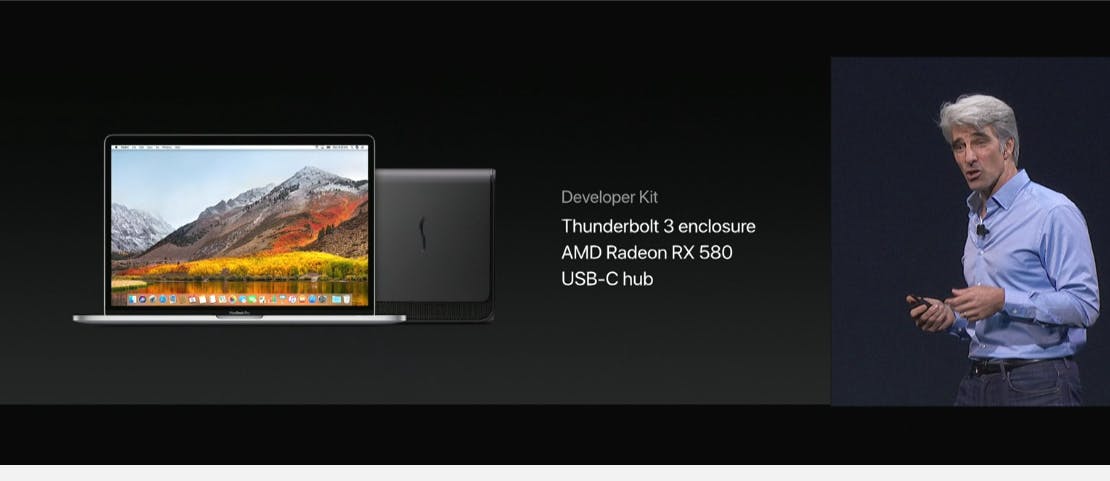 是WWDC 2017 : 蘋果 MacOS High Sierra也加入對外接 GPU 的支援,同時可支援 VR 裝置這篇文章的首圖