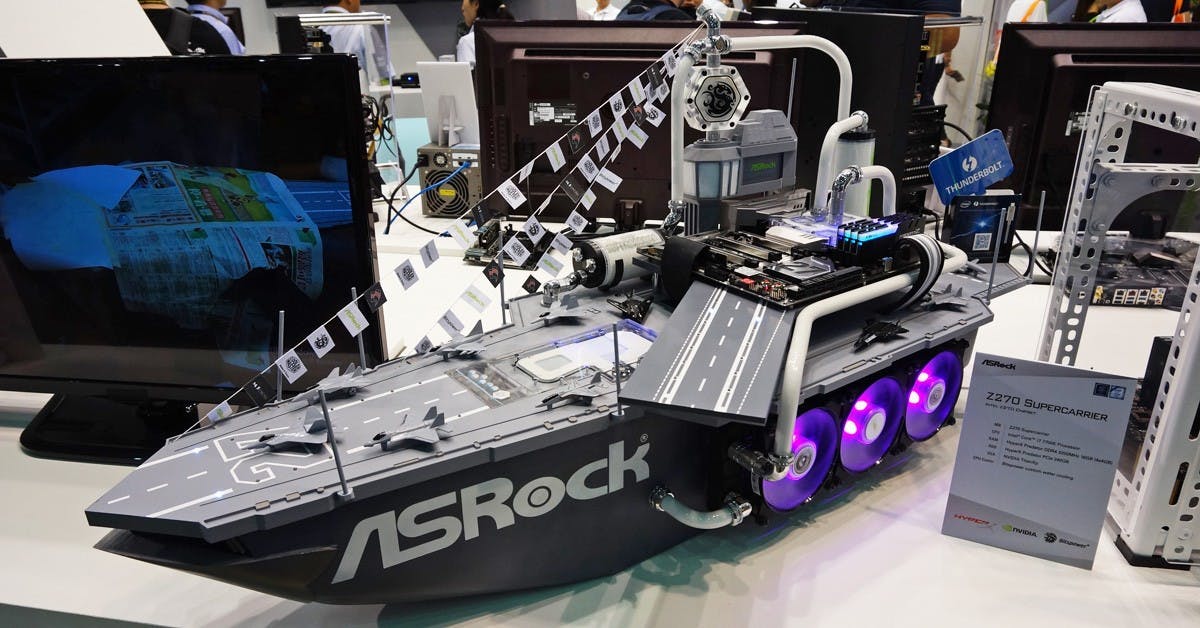 是Computex 2017:搭配ASRock的Z270 Carrier主機板的超帥戰艦電腦這篇文章的首圖
