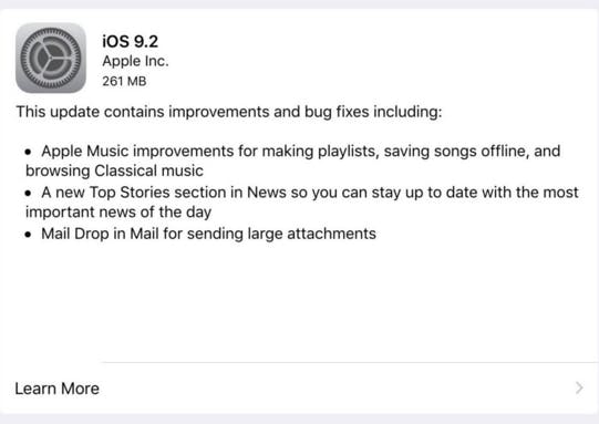 是Apple正式發放iOS 9.2升級,修復多種問題!第四項新增功能大亮!這篇文章的首圖