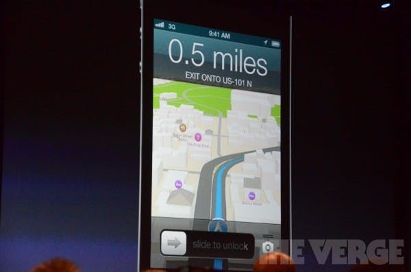 是同樣有 iOS 6 的全新 Maps ,但是 3GS 與 iPhone 4 只有半套...這篇文章的首圖