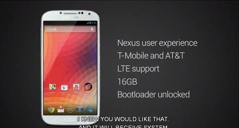 是沒有 Nexus 新品,只有一支由 Google 維護系統的 Galaxy S4這篇文章的首圖