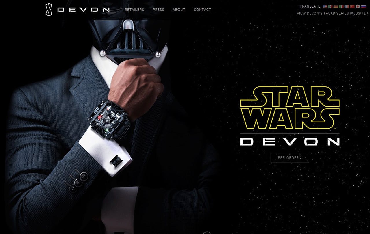 是口袋夠深的星戰迷不可錯過的夢幻逸品,精品錶 Devon 推出星際大戰主題錶這篇文章的首圖