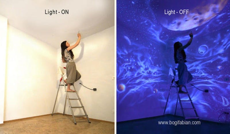 是關燈後馬上進入阿凡達世界!Bogi Fabian 的牆面夜光彩繪這篇文章的首圖