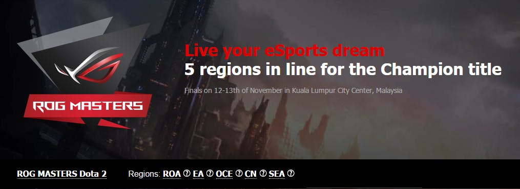是亞洲最大型電競ROG Master開放報名!Dota 2獎金總值RM60萬,另外CS:GO也高達RM20萬!這篇文章的首圖