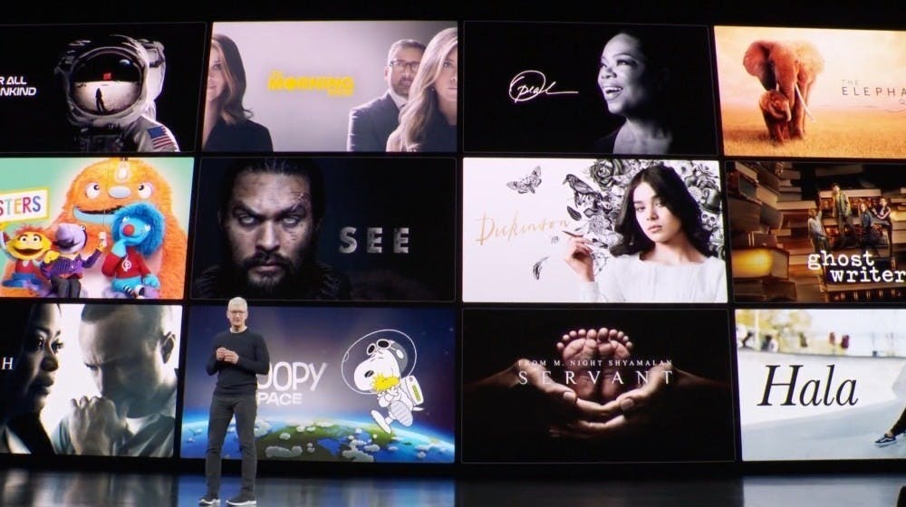 是蘋果串流影音服務Apple TV+將於11/1上線,同樣以每月4.99美元計費這篇文章的首圖