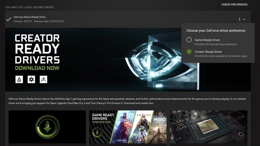 是提昇開發工具執行效能,NVIDIA針對開發者提供Creator Ready Drivers計畫這篇文章的首圖