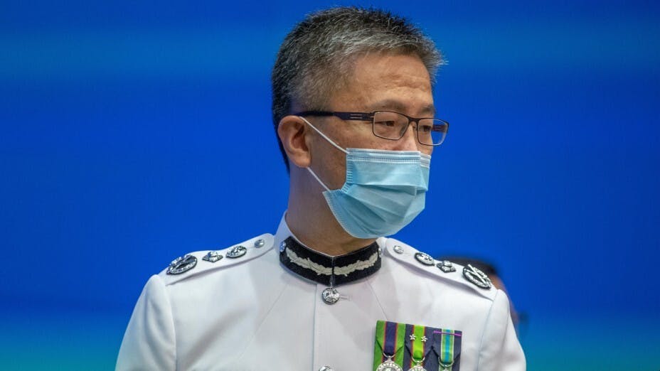 警務務處長蕭澤頤指出，「大家多年來可以看到香港警方是依法辦事，我們在陽光底下執法。」（亞新社）