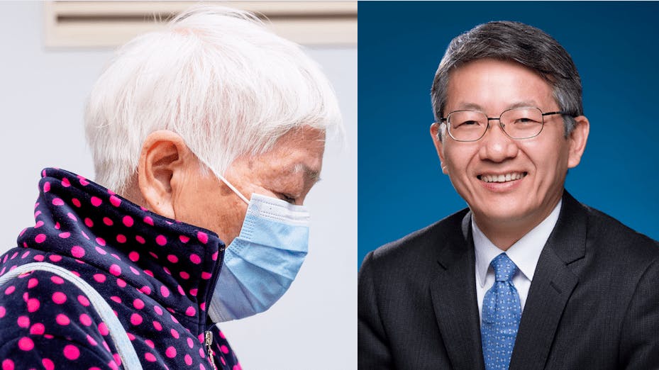 卞兆祥（右）相信香港人有分辨是非能力，不會盲從：「至今香港人仍能保持冷靜，面對疫情，未見恐慌。」（亞新社、香港浸會大學）