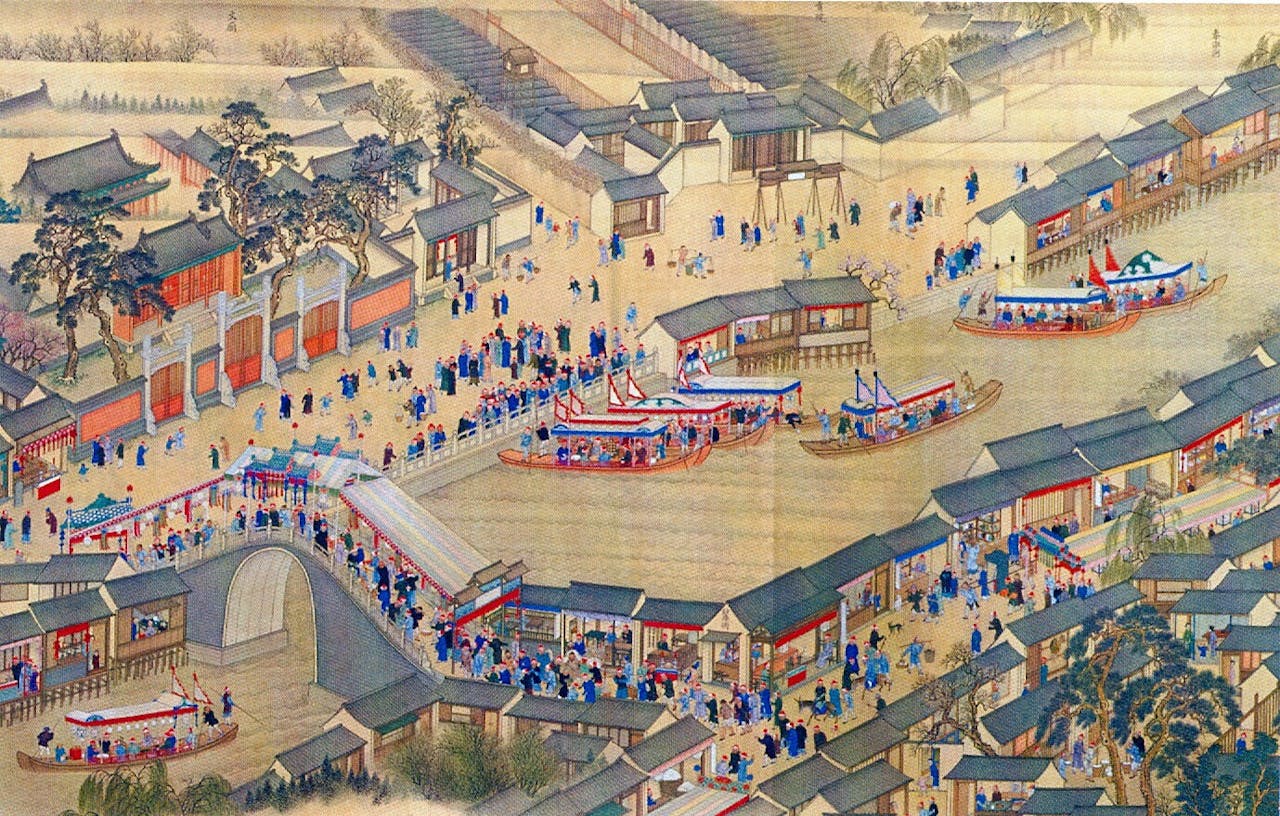 由王翬主筆繪製記錄康熙帝南巡的《康熙南巡圖》。（Wikimedia Commons）