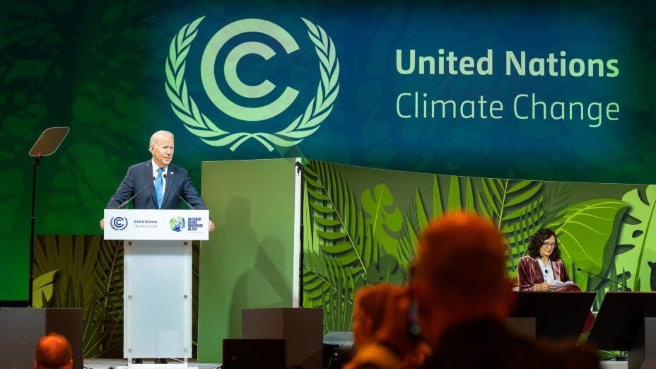 美國總統拜登出席2021年聯合國氣候變化大會。US President Joe Biden attended UN's Climate Change Conference 2021. （POTUS Facebook）