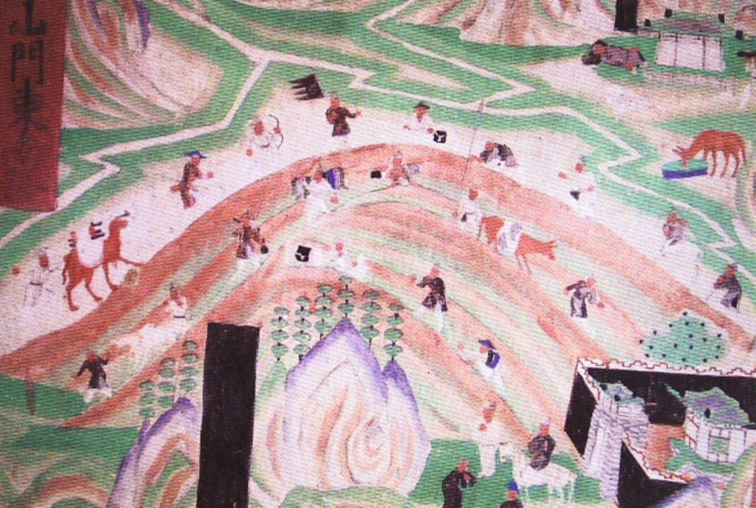 歐洲東方學者對敦煌壁畫，做了頗為詳盡的絲綢之路考察。（Wikipedia Commons）