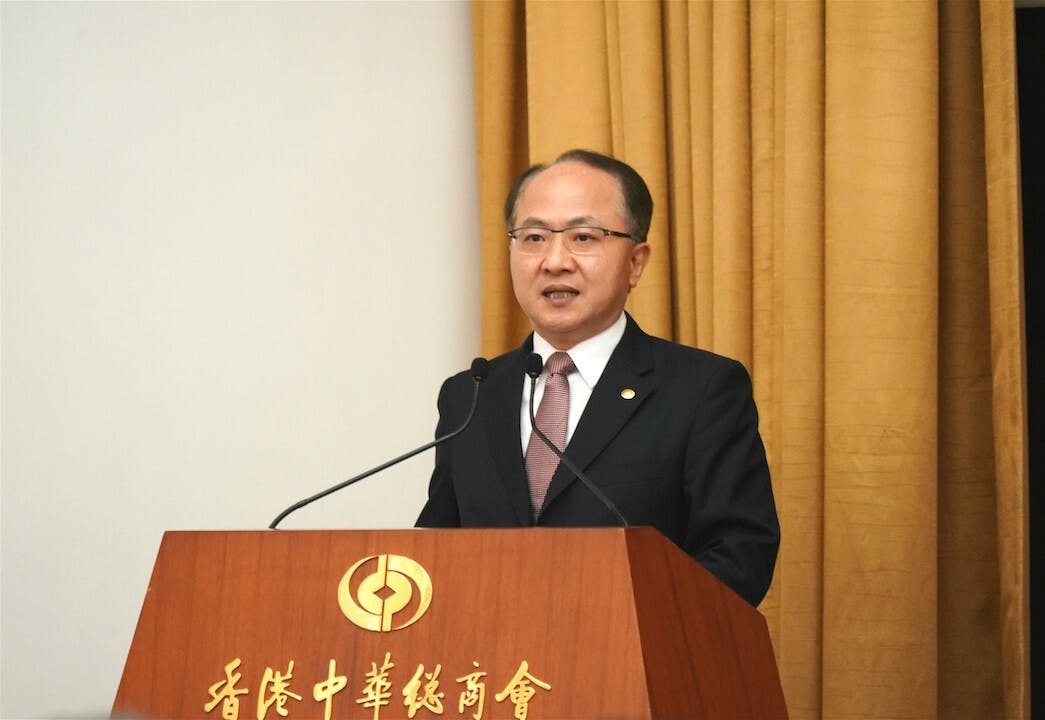 中聯辦主任王志民指出，法治和安定是香港之福，當前香港應盡快從爭拗中走出來，回歸和平理性軌道。（中聯辦）