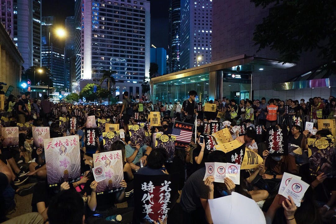 政府可認同，「反送中」運動整體而言不算是一場暴動，絕大多數人都是和平、理性與非暴力的。（亞新社）