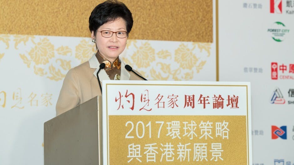 林鄭月娥回顧36年公務生涯，認為自己是最佳人選引證港府一直維持高效廉潔。（圖片：灼見名家）