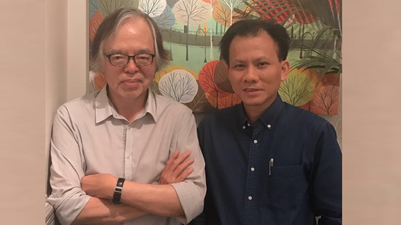 灼見名家傳媒有限公司行政總裁文灼非（左）（作者提供）