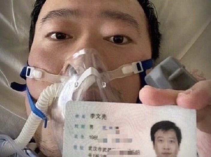 李文亮醫生，34歲，武漢市中心醫院眼科醫生，武漢瘟疫傳播危機將會爆發的吹哨者。（亞新社）