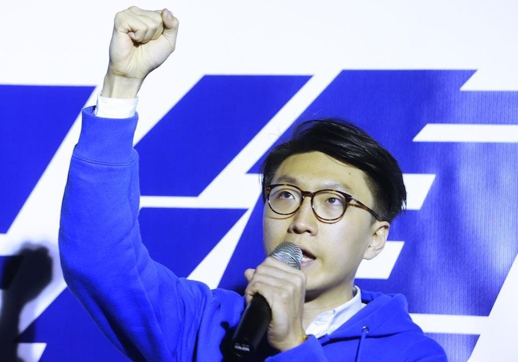 2016年新界東補選，本土民主前線候選人梁天琦得到6萬多票，反映本土派在香港政治生態的影響力漸漸成型。（亞新社）