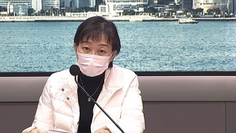 張竹君證實，洪為民生日派對前，部分出席人士曾到干諾道西155號「飲嘢」。（Now新聞直播視頻截圖）