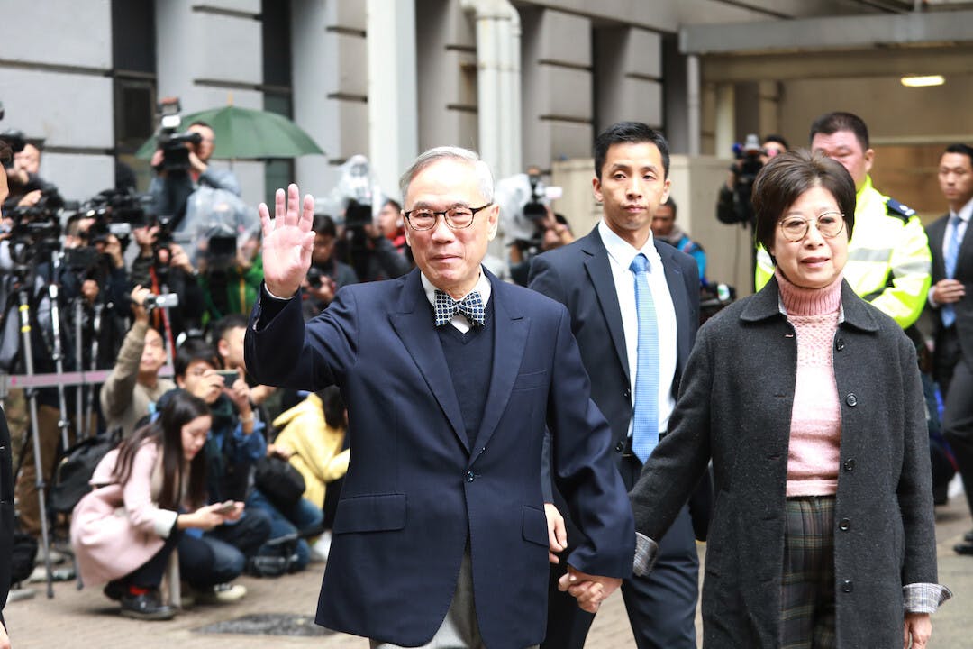 曾蔭權上訴得直，撤銷控罪。他今年1月已刑滿出獄。（亞新社）
