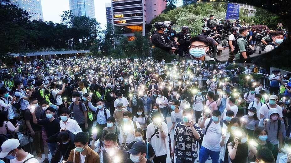 6‧9百萬人上街周年 數千人中環流水式大遊行 Thousands March in Waves in Central on Anniversary of June 9 Million Man March