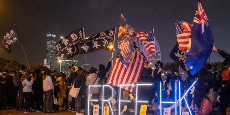 中國在香港實施「國安法」之後獲得了53個國家支持，27個西方歐美國家反對，顯現中國已重返半個世紀前的世界格局。（亞新社）