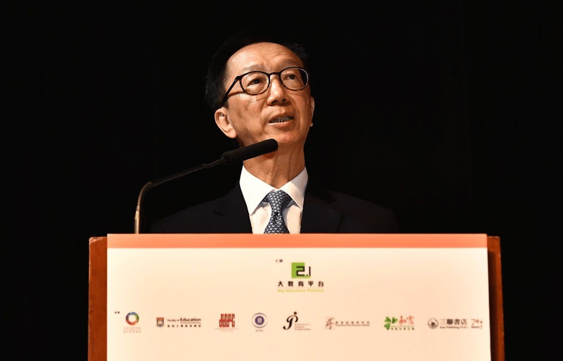 梁錦松認為，光看DSE成績會窒礙全人教育的發展。（大會提供）