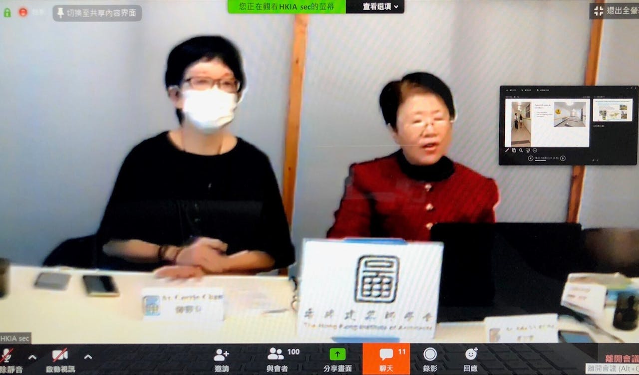 房署前副署長馮宜萱（右）指出，2003年「沙士」一役後，香港公共屋邨的設計有不少改進。