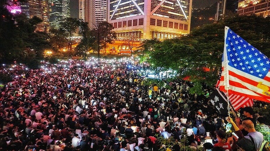 香港人權法造勢大會 逼爆遮打中環 Rally for Hong Kong Human Rights Law Floods Chater & Central