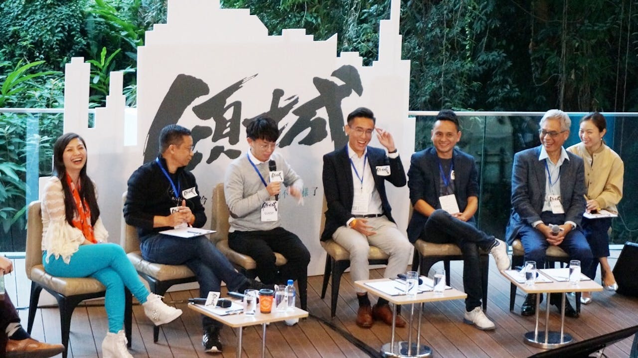 左起：黃仰芳、王維基、岑珈其、梁晃維、沈旭暉、史維。
